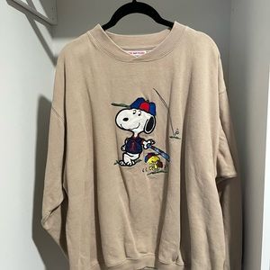 Snoopy and Friends by Bill Ditfort Camel Sweater Size Large